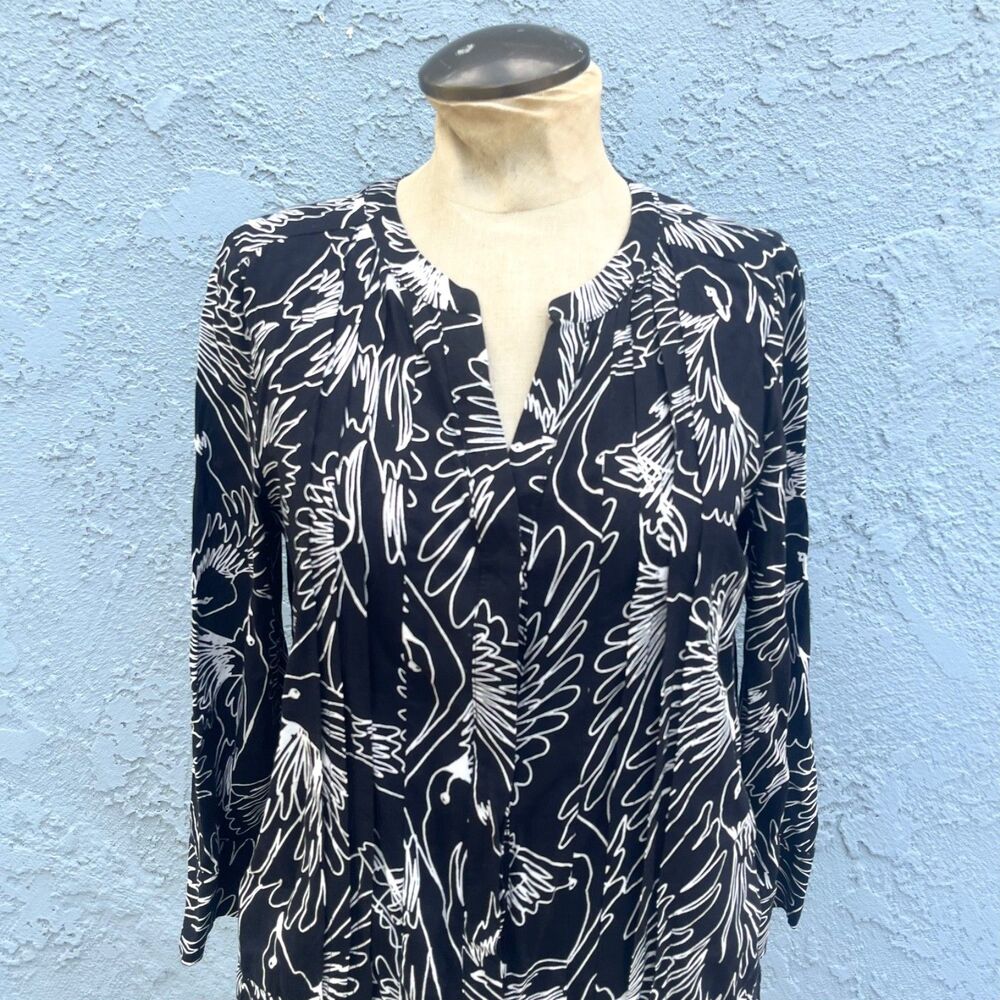 Bird Blouse Maeve Anthropologie Black  Size 2 XS quirky office workwear